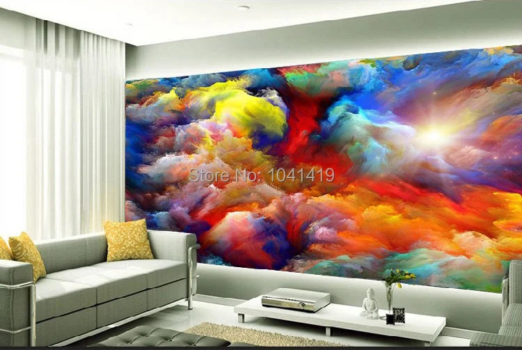 Пользовательские 3D Красочные облака фото обои для гостиной 3D большие настенные фрески современные креативные обои на стену ТВ фон