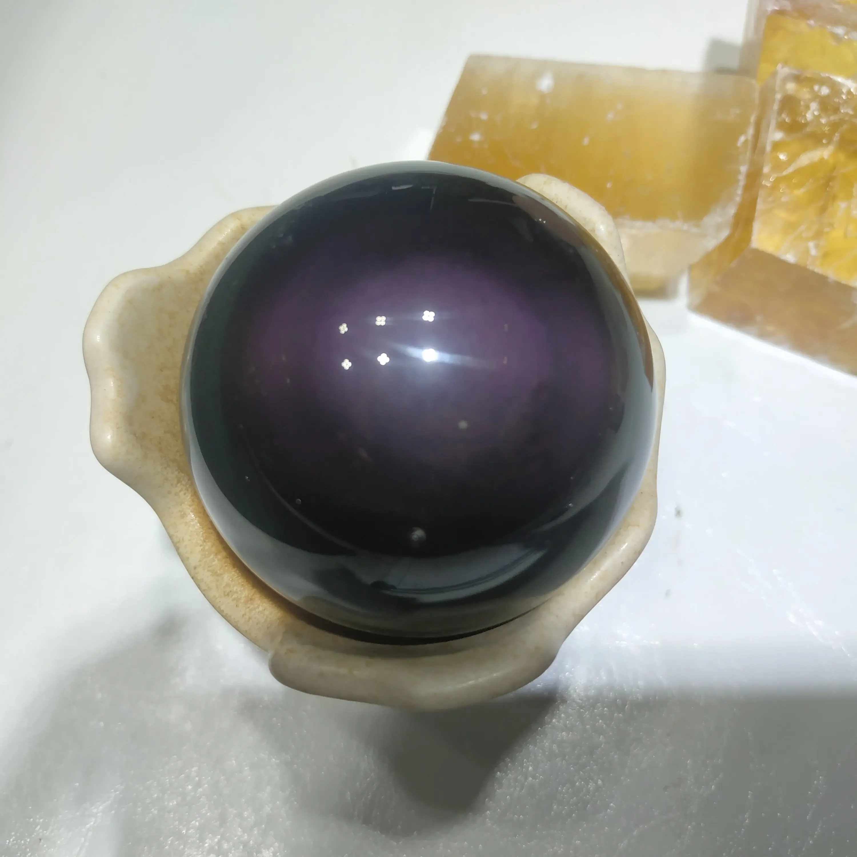 

Natural crysatl ball rainbow obsidian sphere wonderful colors home decoration