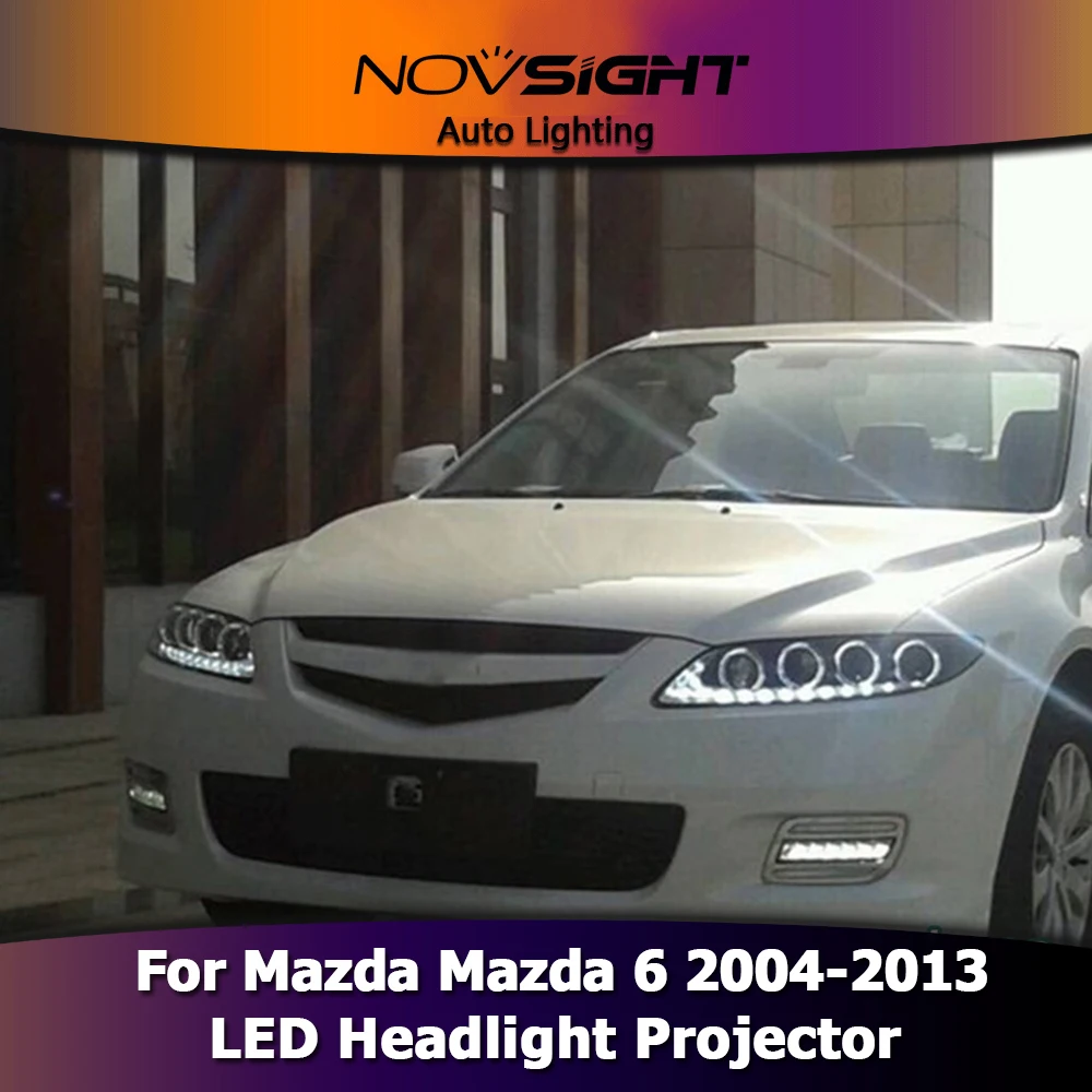 

Auto Lighting Style LED Head Lamp for Mazda 6 led headlights 2004-2013 mazda6 signal angel eye drl H7 hid Bi-Xenon Lens low beam