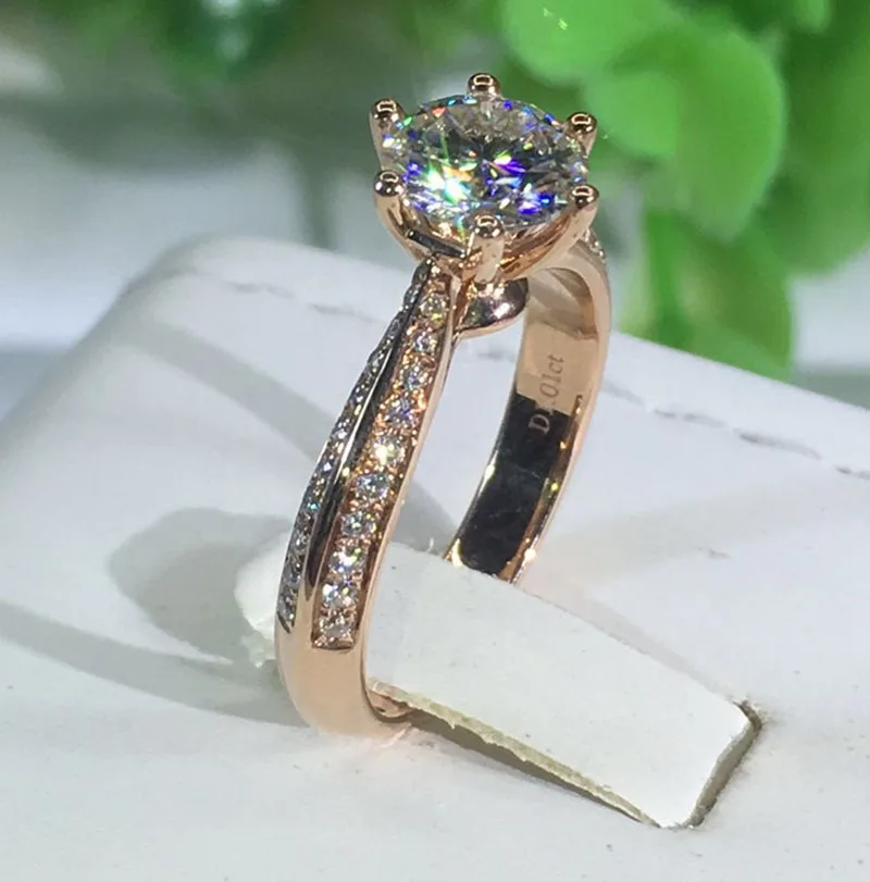 18 K 750Au золото Moissanite алмазное кольцо обручальное кольцо D Цвет VVS с национальным сертификатом MO-H10033