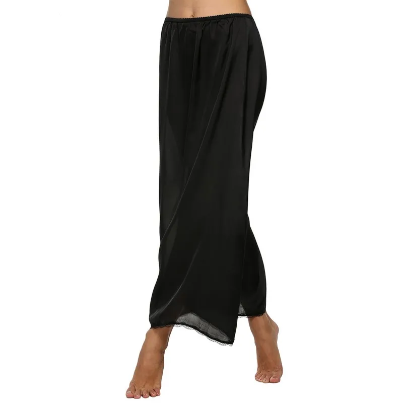 Women Half Slip Satin Trim Maxi Lace Underskirt Slip Summer Loose Elastic Waist Underwear Black Petticoat Femme White XXL 610 Women Half Slip Satin Trim Maxi Lace Underskirt Slip Summer Loose Elastic Waist Underwear Black Petticoat Femme White XXL 610