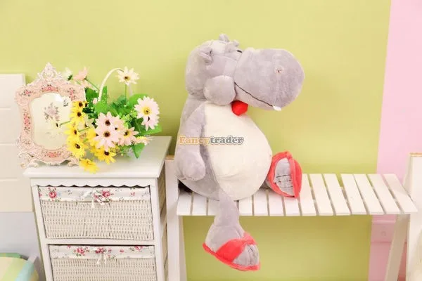 Fancytrader 1 pc 31'' 80cm Lovely Giant Stuffed Soft Plush Cute Hippo, 2 Colors, Free Shipping FT50629 (3)