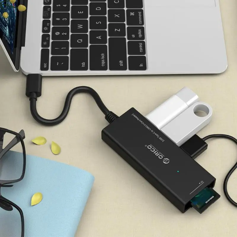 ORICO CH3SF-BK USB C type-C концентратор 5 Гбит/с Высокоскоростной USB 3,0 SD TF кард-ридер USB-C type C концентратор адаптер кабель для ноутбука Macbook