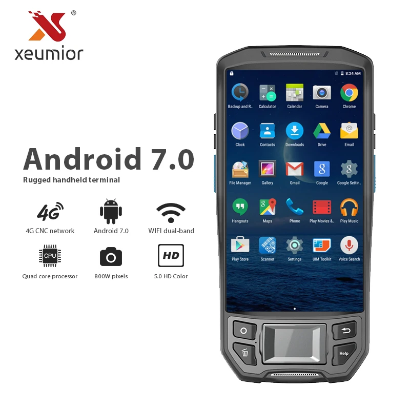 

5 Inch Industrial Android Rugged Data Collector Terminal Wireless NFC Wifi Barcode Reader UHF RFID PDA Scanner with Fingerprint