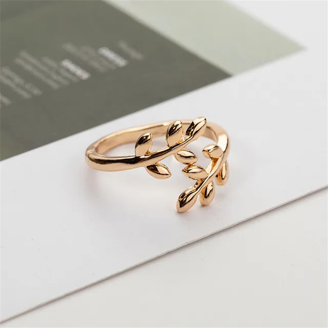 Cubic Zirconia Adjustable Olive Tree Branch Ring