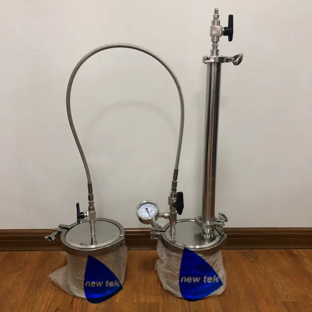 135g stainless steel top filled closed loop bho extractor w/braid hose