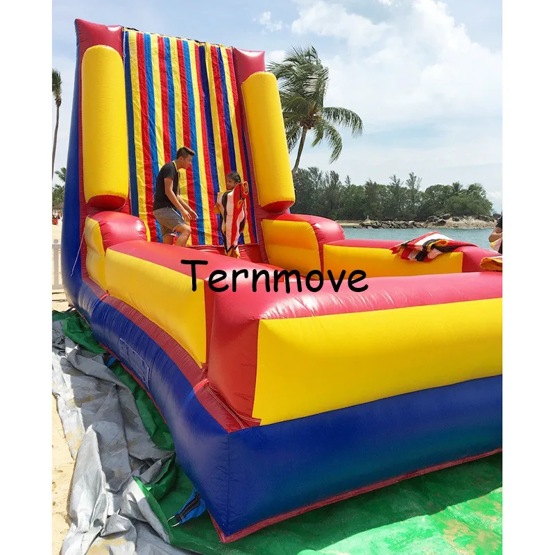 

Funny sports games inflatable stick wall with free suit,jumping castle inflatable sticky wall With Air Blower