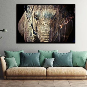 

XX3473 Wall Pop Art Canvas African Elephant HD Print Abstract Animal Oil Painting on Canvas Poster Modern Wall Picture decor