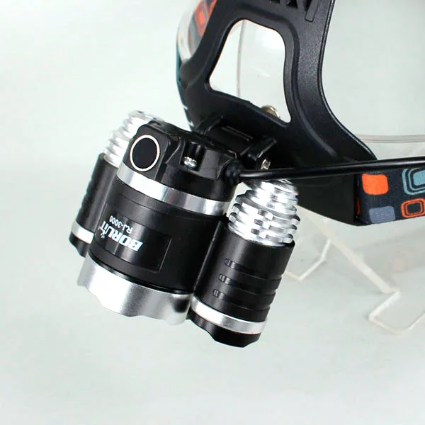 Boruit 3xCREE XML T6 светодиодный налобный фонарь RJ 3000 5000 люмен фара 4 режима Велосипедный