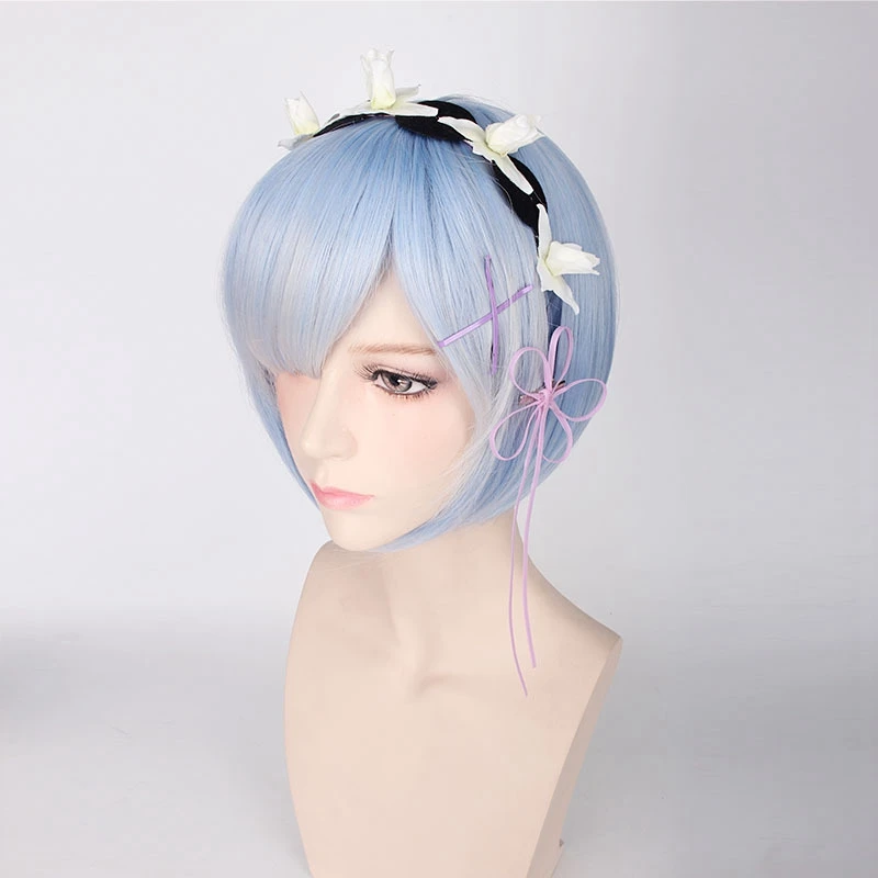 Skup Re życie w innym świecie od zera ukończył Ram Rem peruka do cosplay dla kobiet krótki prosto różowy niebieski Anime peruka