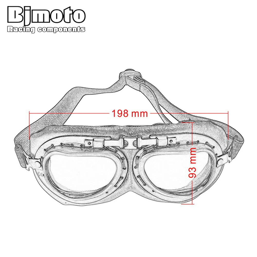 BJMOTO мотоциклетные очки Oculos Ретро мотоциклетные очки для шлема с открытым лицом Половина очки для мотокросса винтажные Мото очки