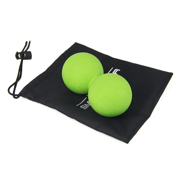 13*6 см TPR арахисовый Массажный мяч, фитнес, двойной мяч для Лакросса, облегчающий боль, напряжение, расслабление мышц, терапия - Цвет: Зеленый