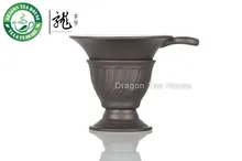 Yixing Clay Glasur Gefüttert Dunkelbraun Teesieb und Ständer