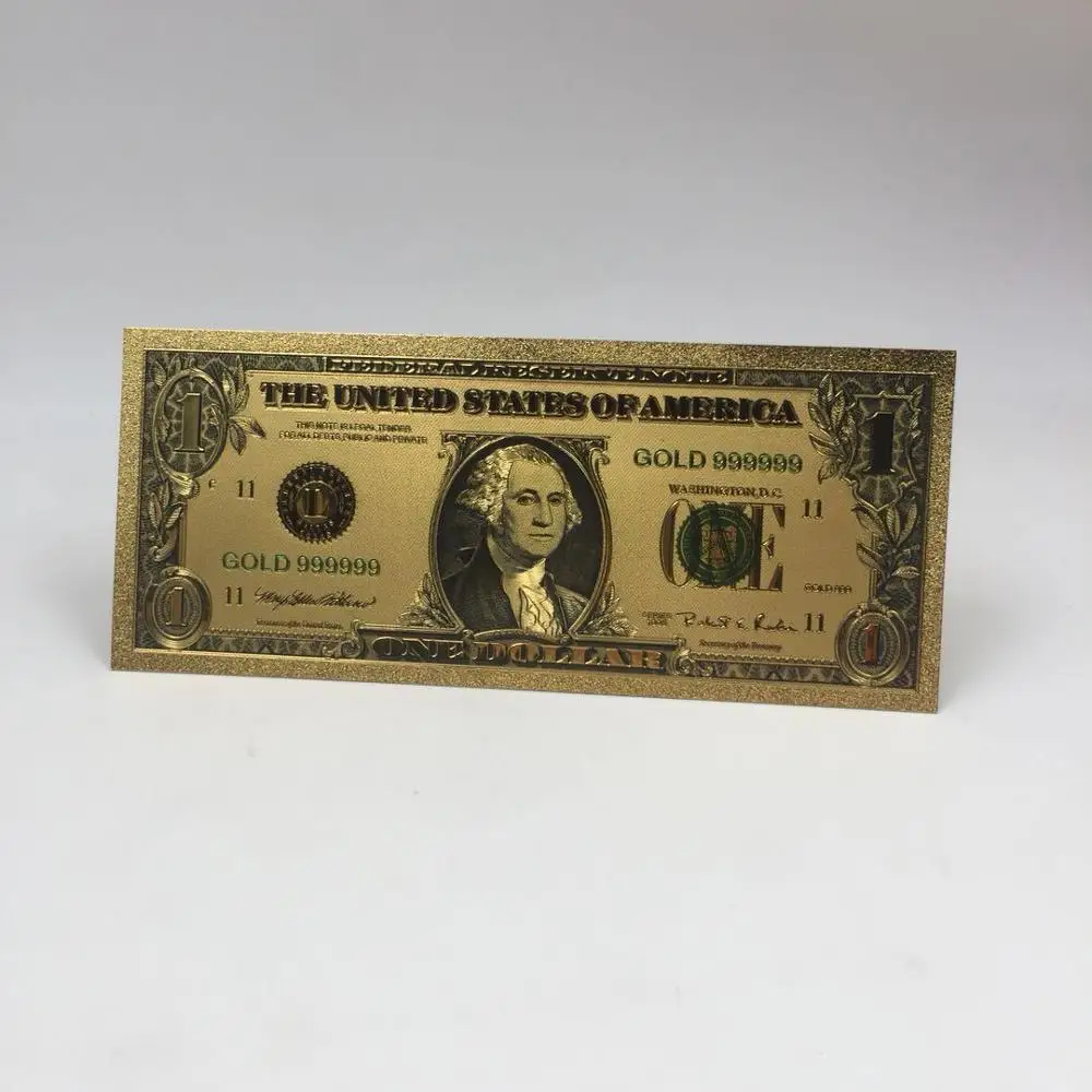 1 шт. Kelin поставка водонепроницаемый и прочный 24 k позолоченная банкнота USD 100 долларов Дональд Трамп ценные подарочные сувениры деньги - Цвет: USD 1