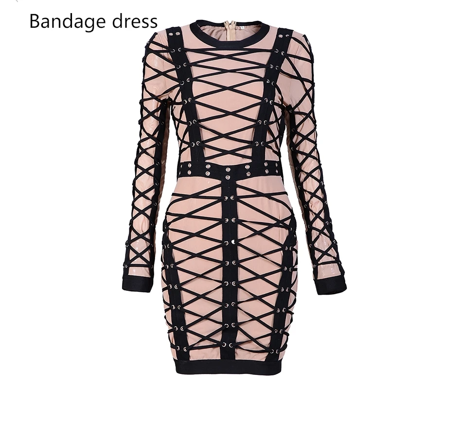 Women Runway Bandage Dress 2017 Spring New O