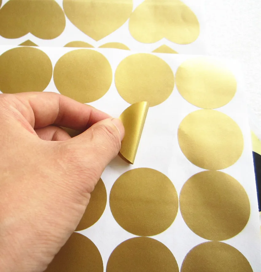

70pcs-4cm removable Gold Polka Dots vinyl wall Decals, Golden Circles stickers home decor