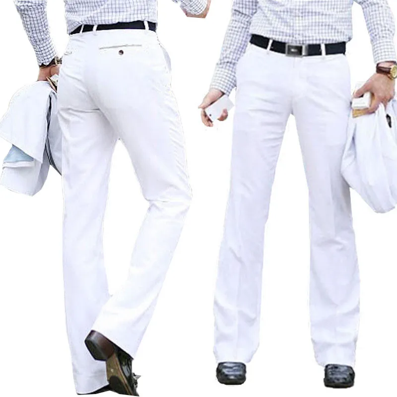 New Modis Flared pants Male Summer Straight Suit pants British leisure Free hot feet trousers Formal pants For Men Size 37