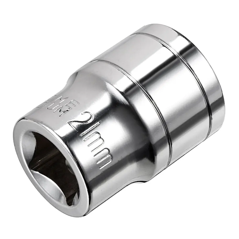 Uxcell CR-V 1/2-дюймовый привод 21 мм 6-точки мелкой гнездо серебряный тон для тяжелых пневматические инструменты ручной Делая ремонт