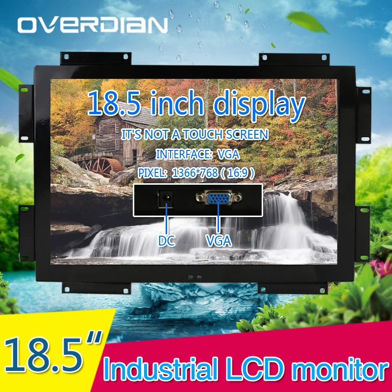 

18.5"VGA Input Interface Widescreen LCD Screen Industrial Display 16:9 Non- Touch Screen Industrial Monitor Computer Monitor