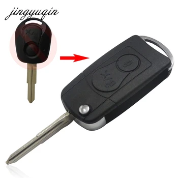 

jingyuqin 20pcs/lot Modified 2 Button Flip Folding Car Remote Key Shell For Ssangyong