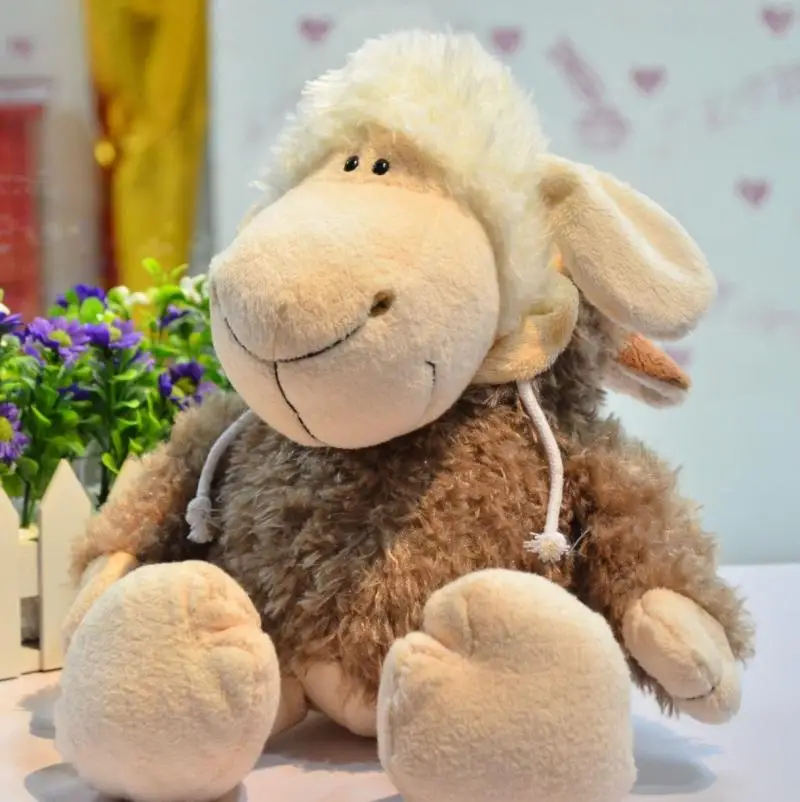 

candice guo! super cute nice plush toy sheep wearing wolf's clothes hoodies lamb stuffed doll birthday gift 1pc