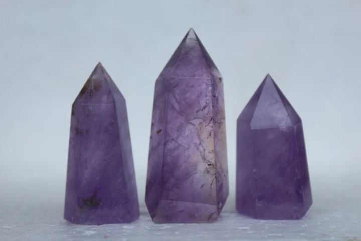 

(3pcs/lot) 100% natural amethysts quartz crystal point wand