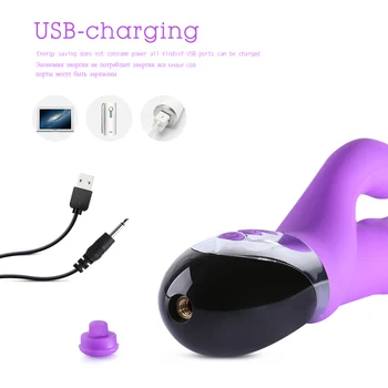 Thrusting Dildo Rabbit Vibrator for Women 10 frequency 3 Mode Dildo Vibrator G Spot Clitoris Stimulator Adult Sex Toy for Woman 4