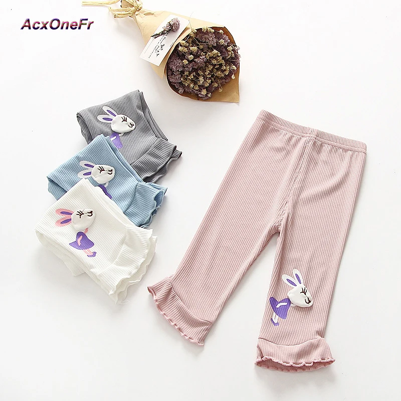 Girls Leggings Cartoon Rabbit Children Cotton Pants Brand Capris