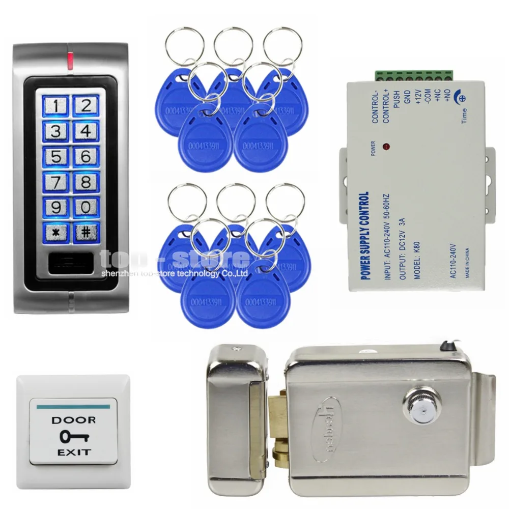 DIYSECUR 125KHz RFID Password Keypad Access Control System Security Kit + Electric Door Lock + Exit Switch K2 DIYSECUR 125KHz RFID Password Keypad Access Control System Security Kit + Electric Door Lock + Exit Switch K2