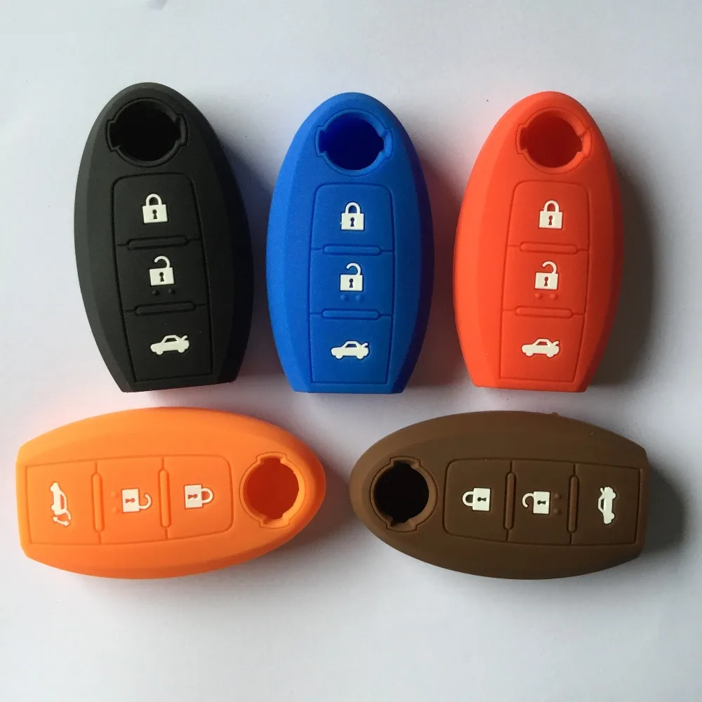 

Silicon Case Car Key Cover For Nissan X-Trail PATHFINDER Juke Alissa Qashqai Micra Cube Leaf J11 Pulsar C13 Smart Remote 3BTN