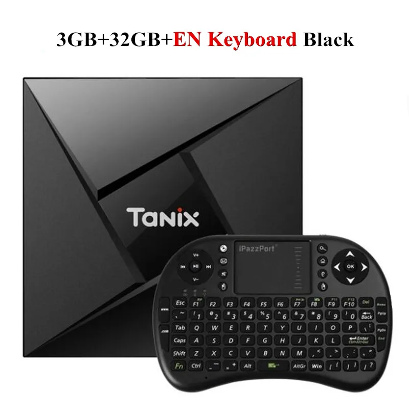 Tanix TX9 Pro Android 7,1 Смарт ТВ приставка Amlogic S912 Восьмиядерный приставка 3 ГБ 32 ГБ Bluetooth 4,1 1000M LAN 4K HDMI медиаплеер - Цвет: 3G 32G EN Key Black