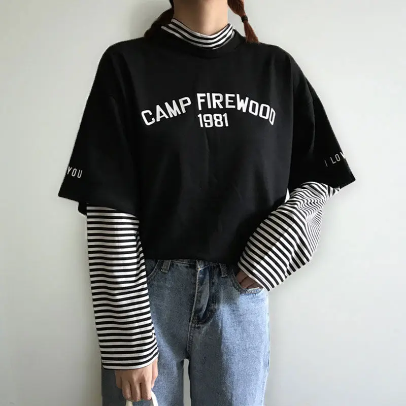 الربيع عارضة كوريا موضة الهيب هوب شريط الياقة المدورة هوديي طويلة الأكمام خمر البلوفرات فضفاض المتناثرة مخطط البلوز الربيع عارضة كوريا موضة الهيب هوب شريط الياقة المدورة هوديي طويلة الأكمام خمر البلوفرات فضفاض المتناثرة مخطط البلوز