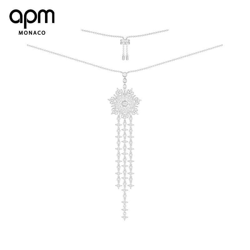 

APM Monaco Genuine AC4306OX Snowflake Necklace Female Delicate Simple Chain