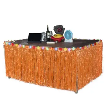 

276*75CM Hawaiian Table Skirt Grass Desk Skirt for Luau Party Decoration