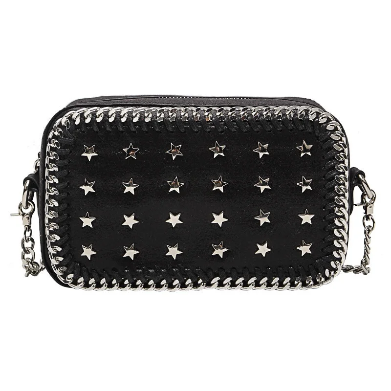 

Chain Women Shoulder Bag Fashion Star Rivet Small Black Crossbody Messenger Bags Casual Summer Girls Handbags High Quality