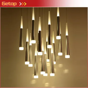 

Post Modern Simple Restaurant Chandelier Art Lights Meteor Shower Villa Stairs Light Living Room Bedroom LED Chandelier