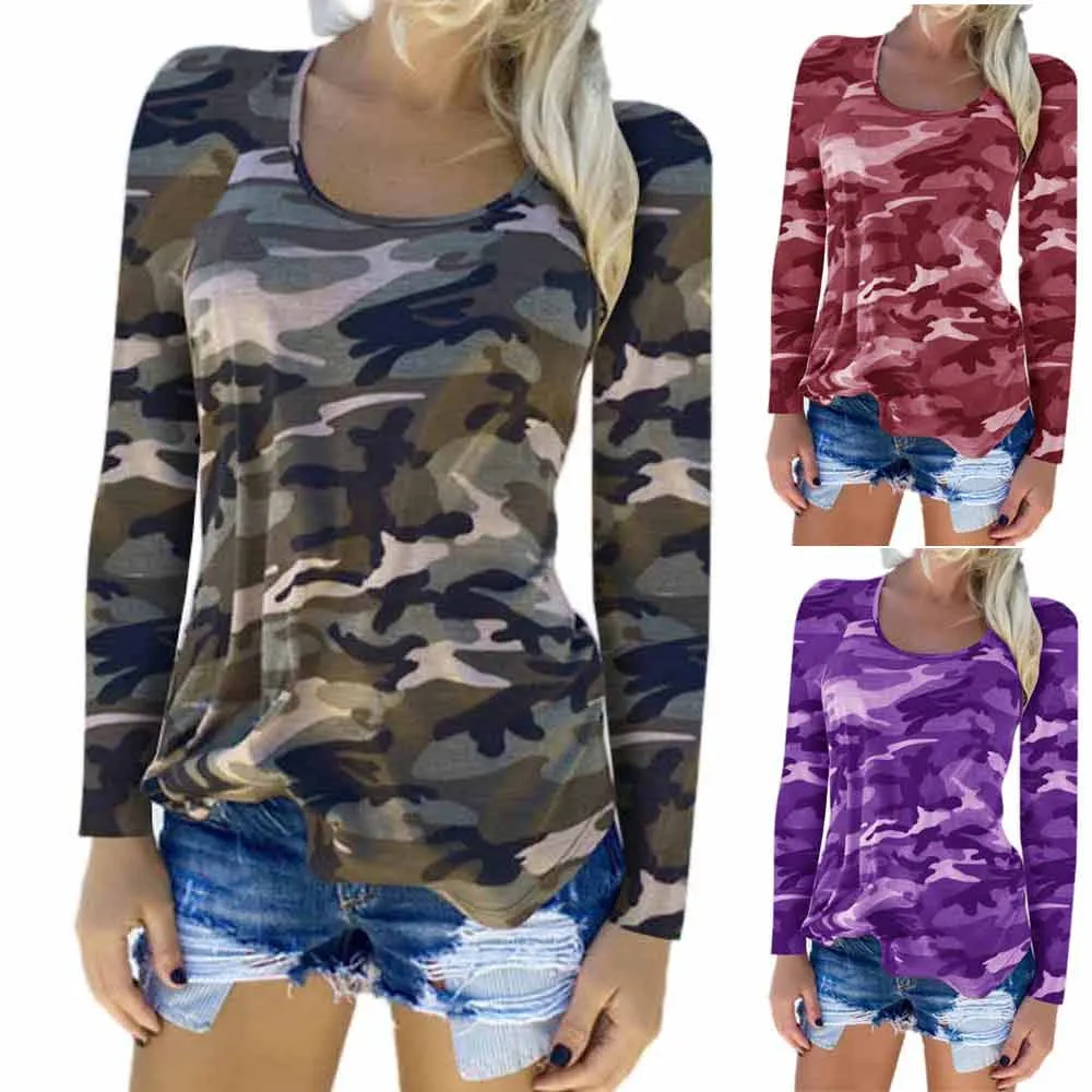 NewMUQGEW New Coming Lovely Womens Camouflage Long Sleeve Casual Loose