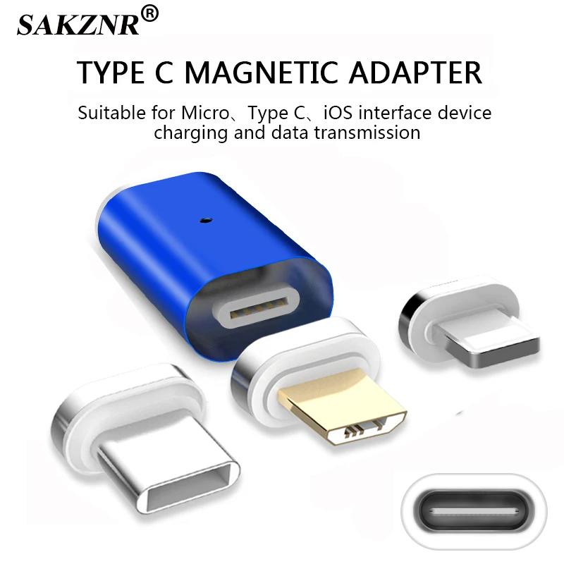 

Micro USB Connector Magnet Adapter OTG Type-c USB to Type-C / Micro USB / For iPhone X Xs Max Xr Charger Cable Magnetic Adapter