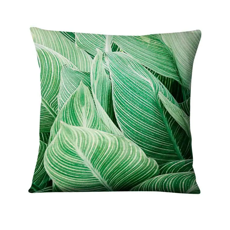 grey cushions Tropical Palm Leaf Digital Printed Pillowcase Green Plant Cushion Decorative Pillow Home Decor Sofa Throw Pillow 45*45cm large floor cushions Cushions