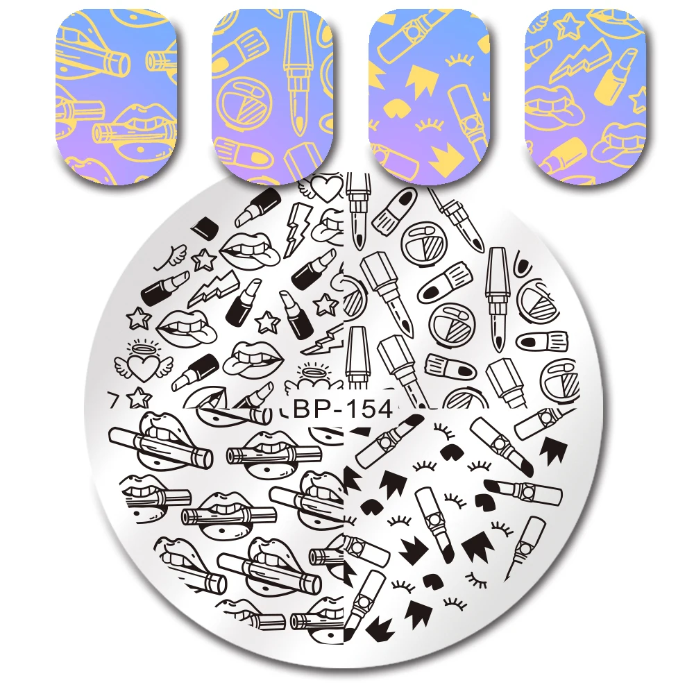 BORN красивый, Круглый ногтей штамповки пластины Wow Ловец снов цветок 5,5 см маникюрный шаблон пластина с изображениями для нейл-арта