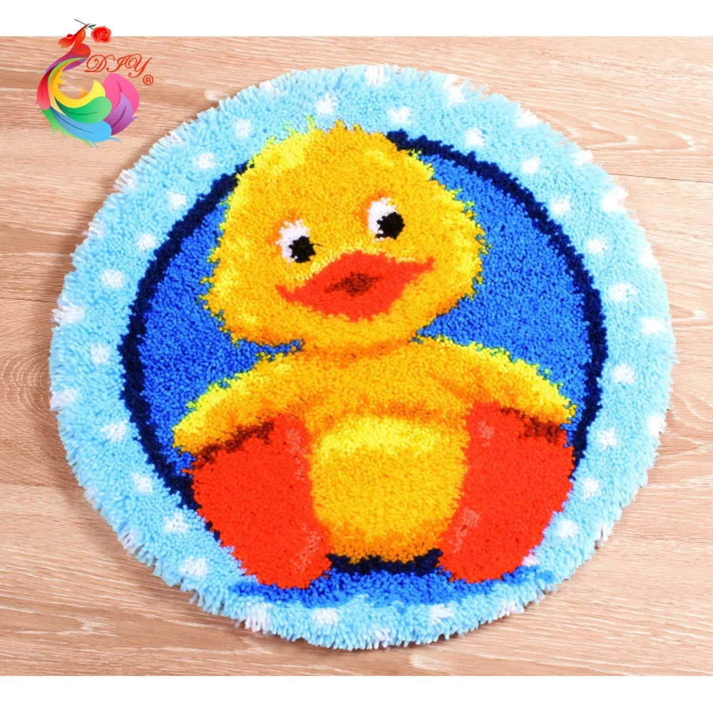 

foamiran for needlework everything for handmade Carpet embroidery Cartoon Duck Latch hook rug kits Handmade carpet cross-stitch