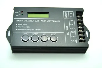

DC12-24V 20A 5 Channel output computer programmable RGB led time controller with USB cable and CD-ROM free ship