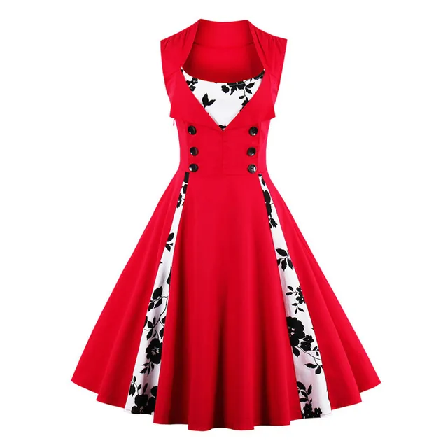 5XL Plus Size Vintage Rockabilly Dress 