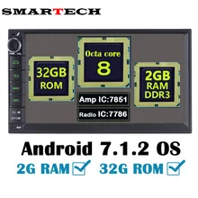 Восемь основных Android 7.1.2 Авторадио 2Din Универсальный 7 дюймовый стерео GPS для Nissan Toyota головное устройство автомобиля интеллектуальной Bluetooth, Wi-Fi