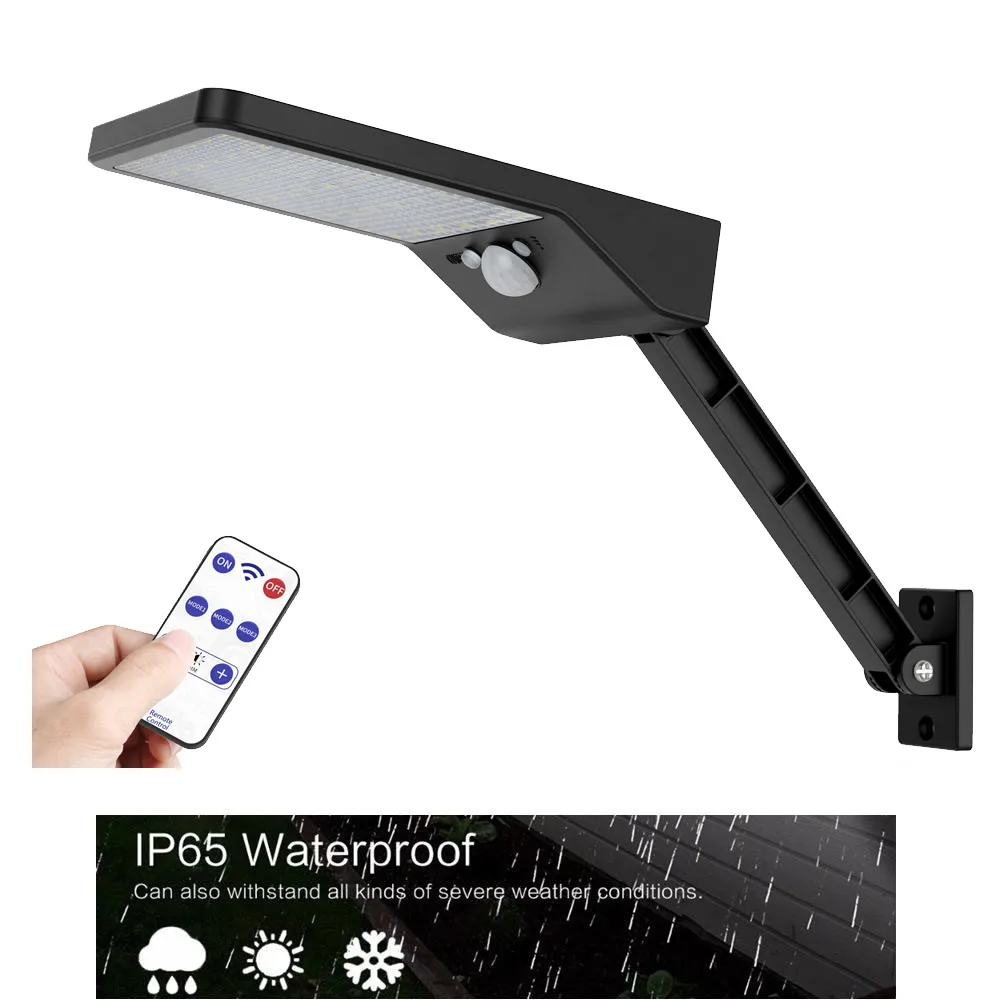 

remote control Solar Lights Outdoor Motion sensor Night security wall lamp 48 LED Waterproof Energy savg Garden Front door Yard