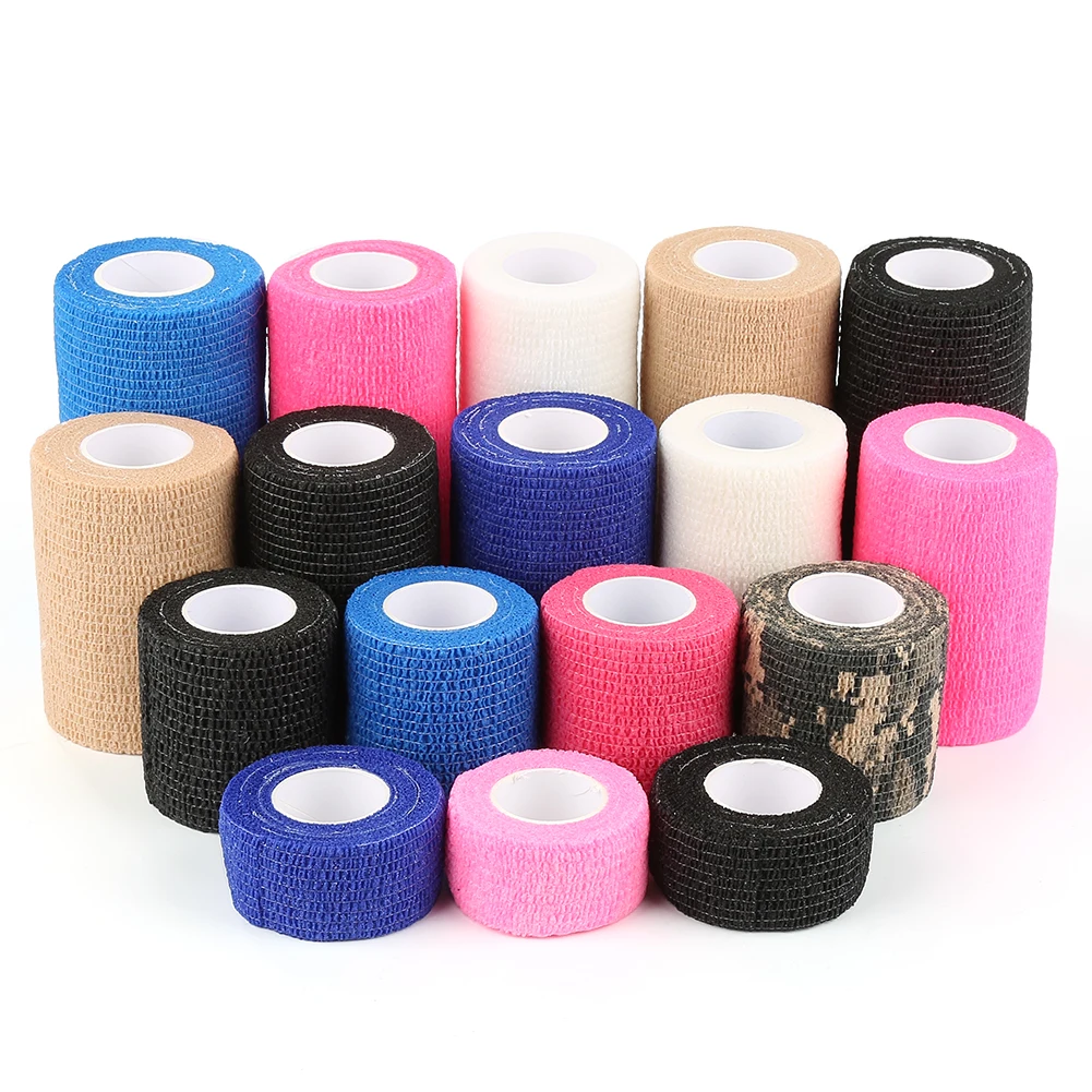 2.5cm*4.5m Self-Adhesive Elastic Bandage First Aid Medical Health Care Treatment Gauze Tape Outdoor Tools Non-woven 1 PC/3PCS