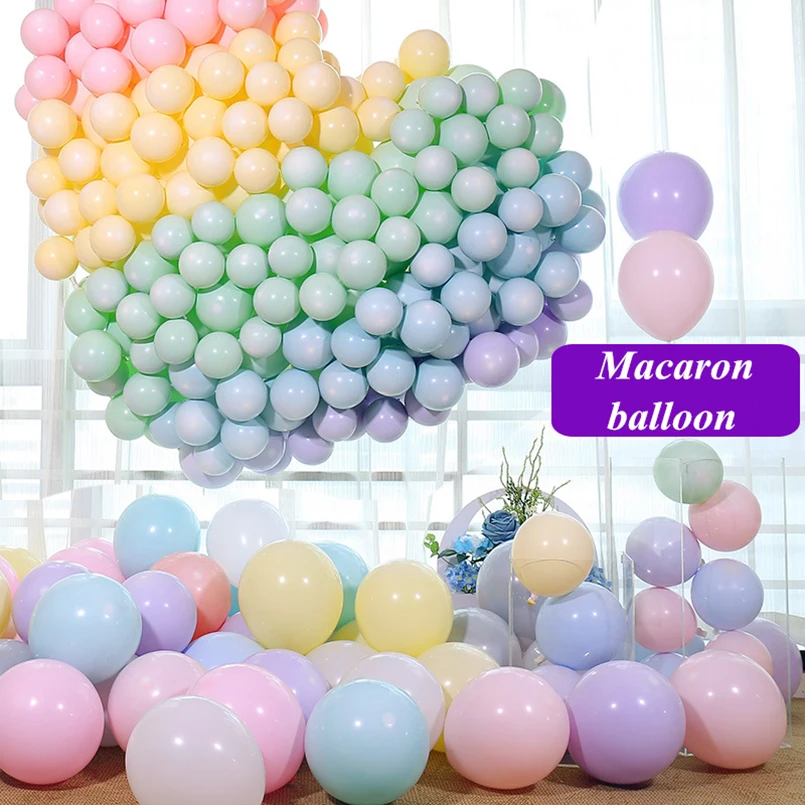

ABDO 25pcs 12inch Multicolor Pastel Candy Macaron Balloon Wedding Valentine's Day Birthday Party Round Balloons Arch Decoration