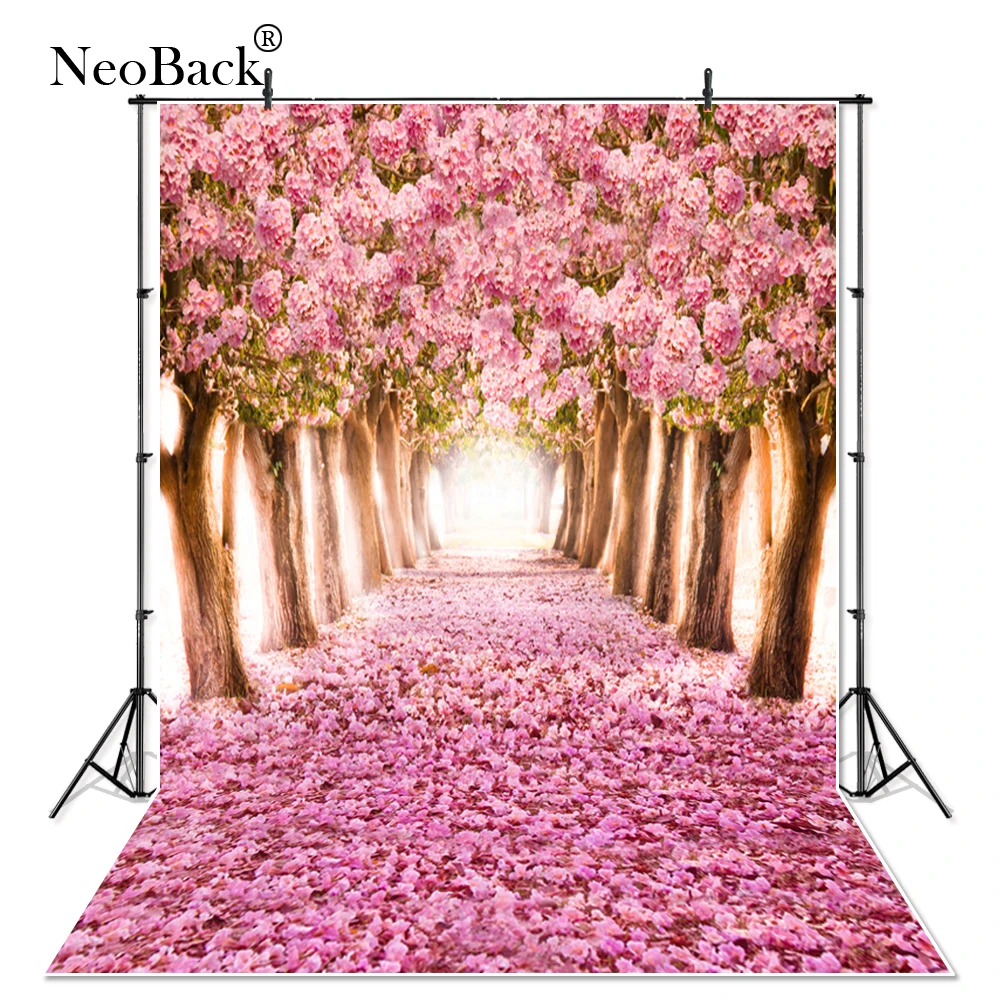 

Thin Vinyl Pink Floral New Born Photo Backdrop backgrounds for photo studio children shooting Computer Painted Backdrops P0944