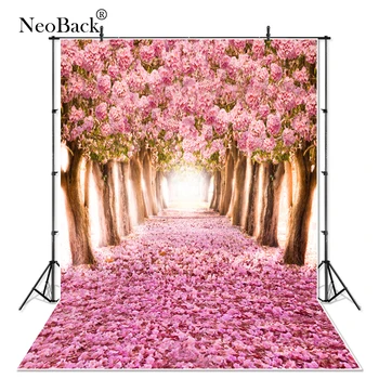 

Vinyl Spring Pink Sakura Photo Backgrounds Studio Floral Children Photo Backdrops Sakura Trees Floral Petal Floors Backgrounds