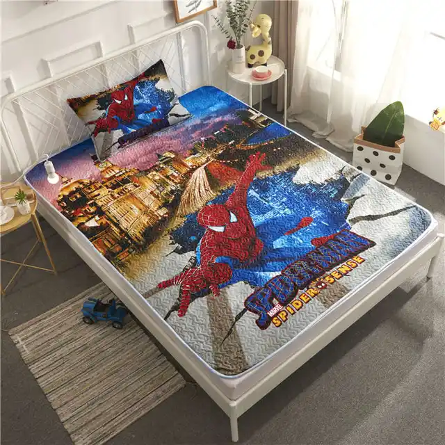 3d Disney Spiderman Bedding Sets Twin Size Bedspread Coverlets For